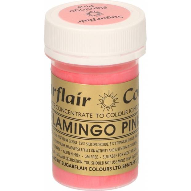 Gelová barva sugarflair flamingo pink 25g