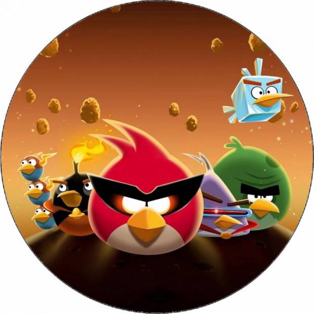 Jedlý papír Angry birds vesmír 19,5 cm