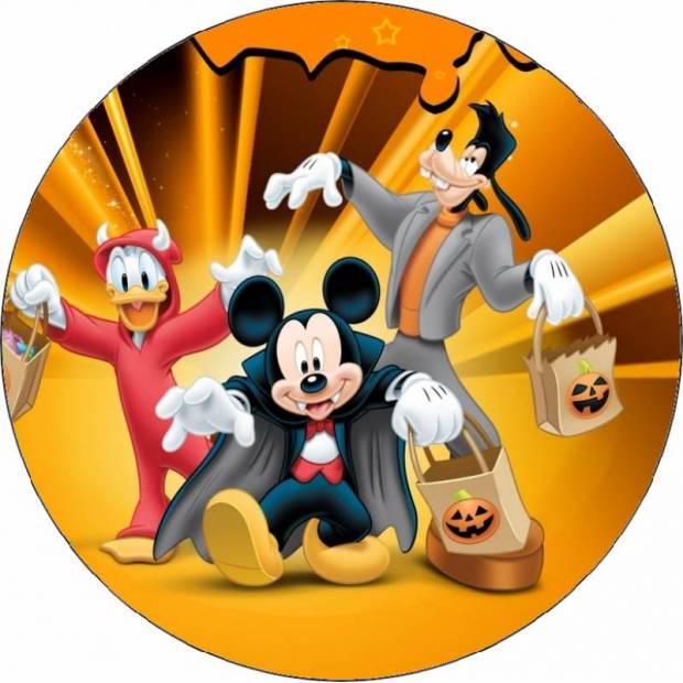 Jedlý papír Kačer Donald, Mickey a Goofy Halloween 19,5 cm