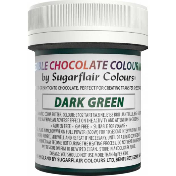 Barva do čokolády dark green 35g