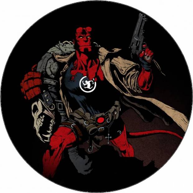 Jedlý papír Hellboy ilustrace na černém pozadí 19,5 cm