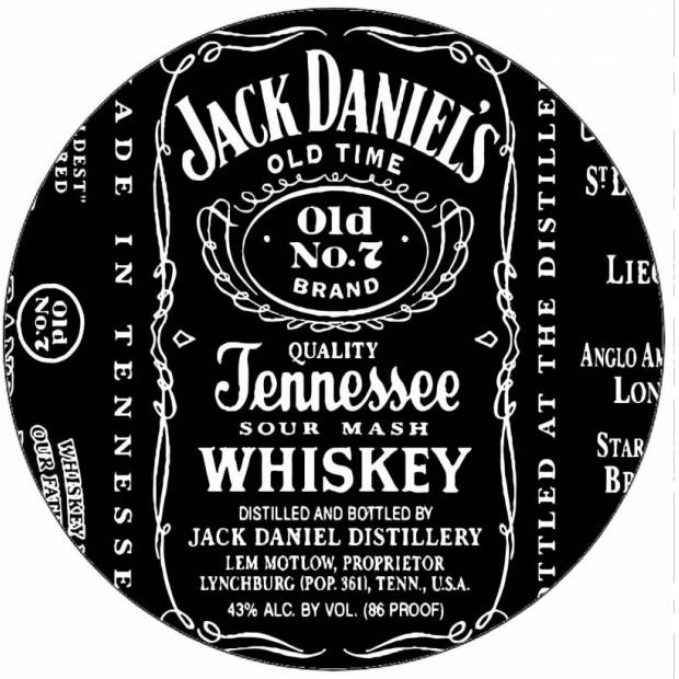 Jedlý papír Jack Daniels etiketa 19,5 cm