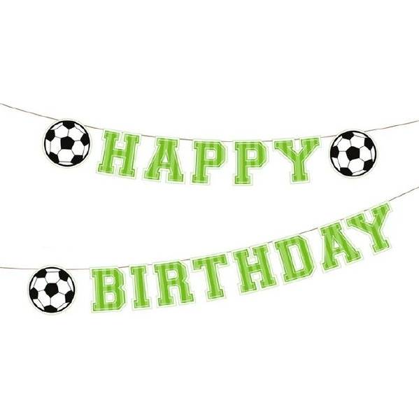 Girlanda papírová fotbal Happy Birthday 250 x 16,4cm