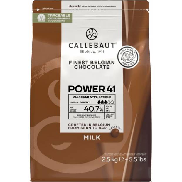 Callebaut Čokoláda 41 power mléčná 2,5kg