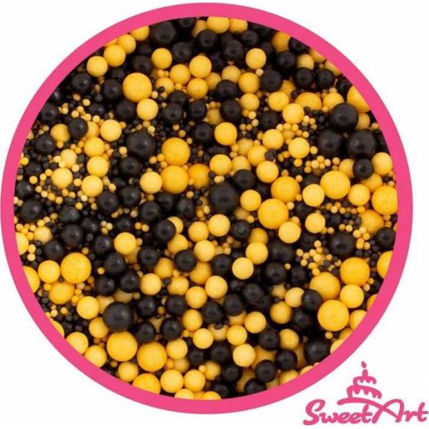 SweetArt cukrové zdobení Black Gold sprinkle mix (80 g)