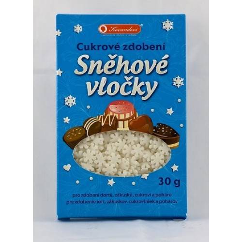 Cukrové zdobení sněhové vločky 30g - Kovandovi