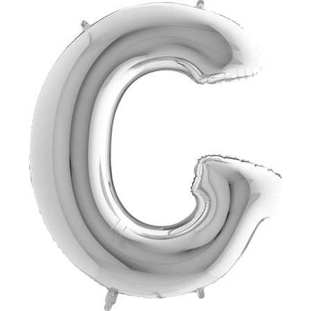 Nafukovací balónek písmeno G stříbrné 102 cm - Grabo