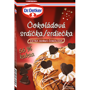 Dr. Oetker Čokoládová srdíčka extra hořká (45 g) DO0043 dortis - Dr. Oetker