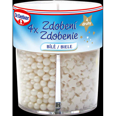 Dr. Oetker Zdobení 4 druhy bílé (73 g) DO0078 dortis - Dr. Oetker