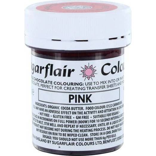 Barva do čokolády na bázi kakaového másla Sugarflair Pink (35 g) C301 dortis - Sugarflair