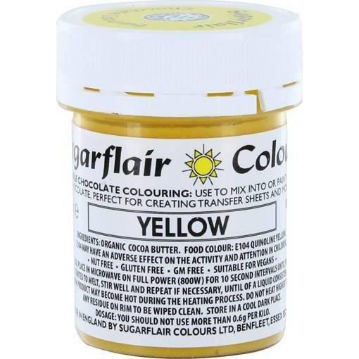 Barva do čokolády na bázi kakaového másla Sugarflair Yellow (35 g) C303 dortis - Sugarflair