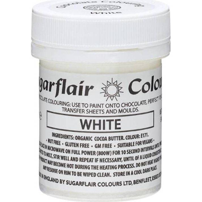 Barva do čokolády na bázi kakaového másla Sugarflair White (35 g) - Sugarflair