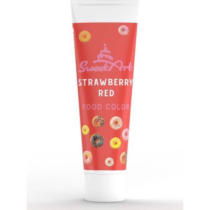 SweetArt gelová barva tuba Strawberry Red (30 g) - dortis