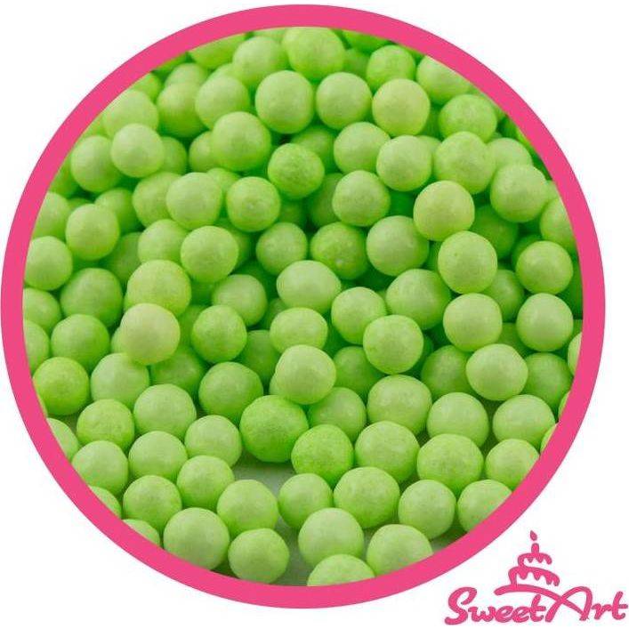 SweetArt cukrové perly světle zelené 5 mm (80 g) - dortis