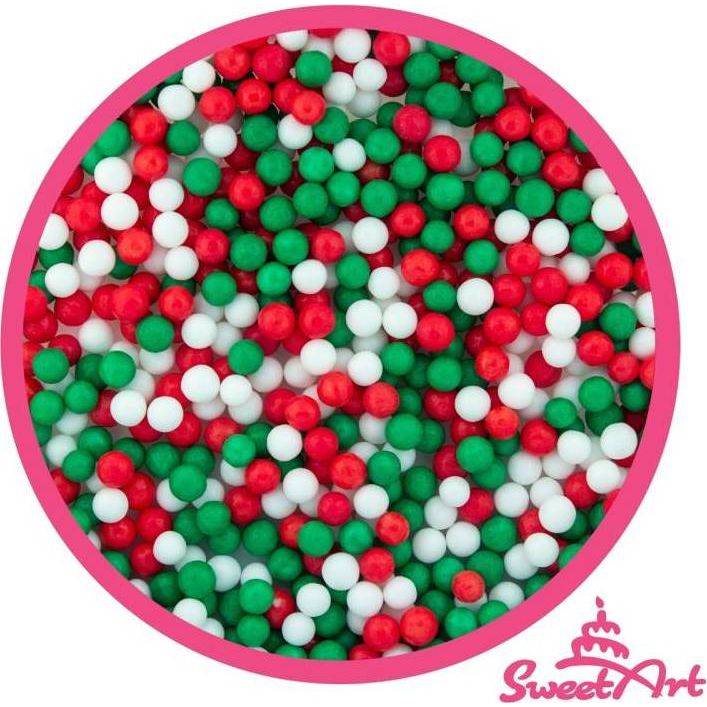 SweetArt cukrové perly Christmas mix 5 mm (80 g) - dortis