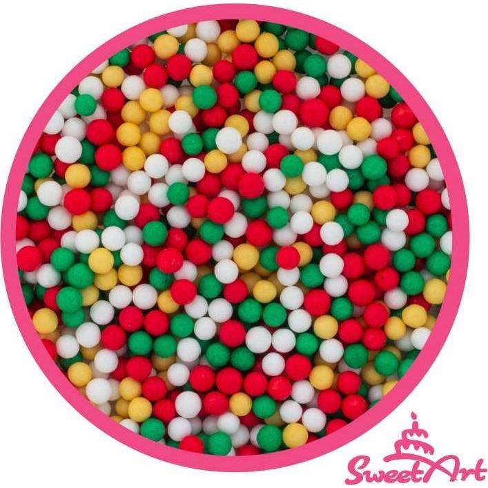 SweetArt cukrové perly Golden Christmas mix 5 mm (80 g) - dortis