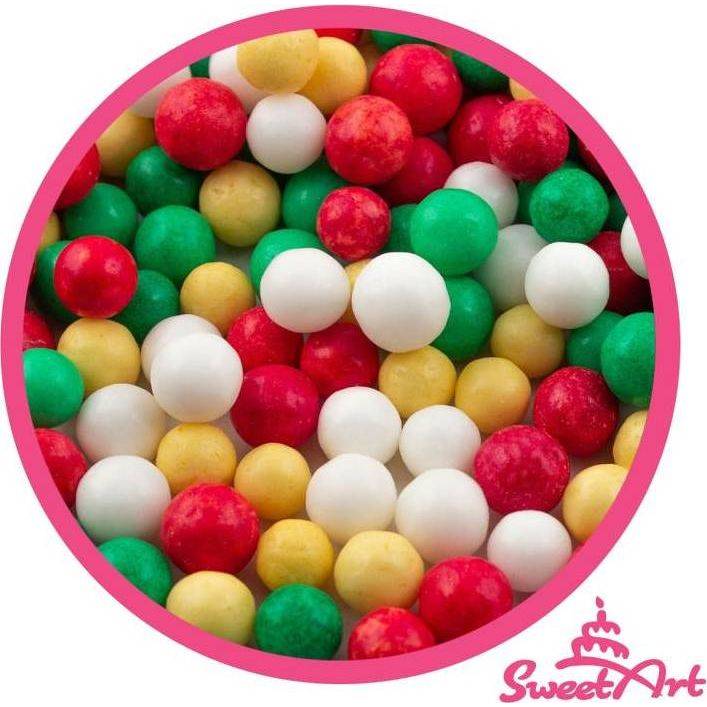 SweetArt cukrové perly Golden Christmas mix 7 mm (80 g) - dortis