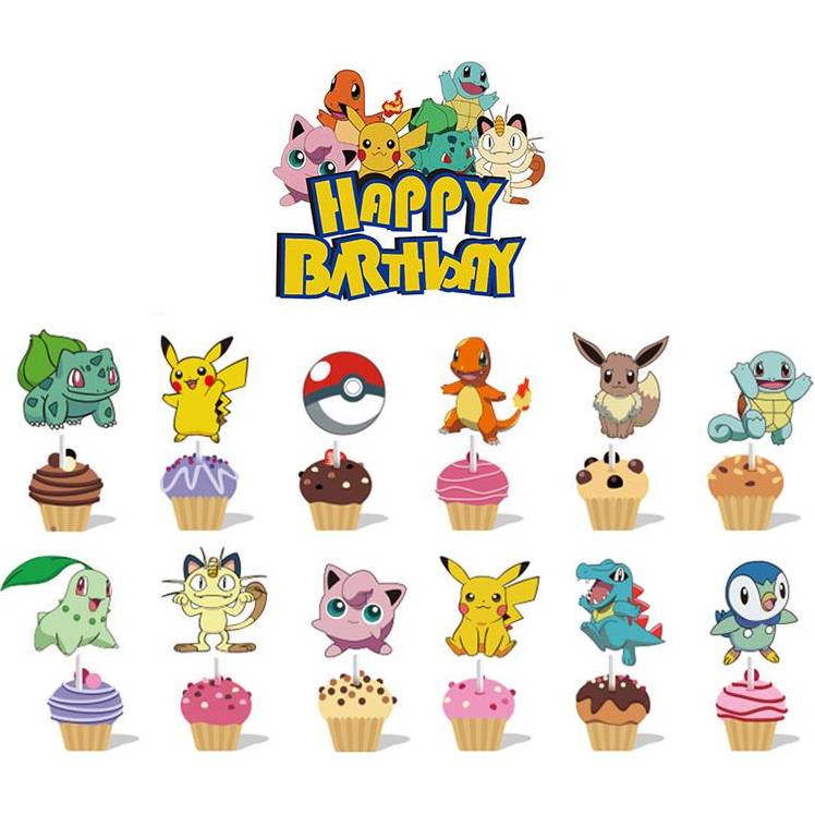 Zápich do dortu a muffinů 13ks Pokémon - Cakesicq