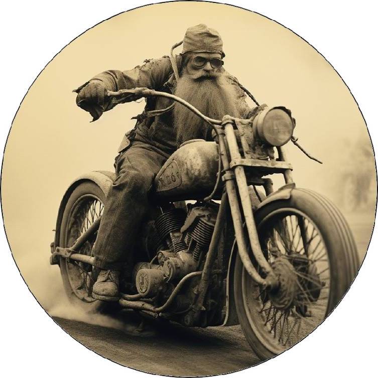 Jedlý papír jezdec na Harleyi retro foto 19,5 cm - Pictu Hap