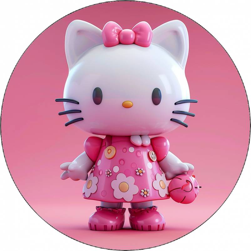 Jedlý papír Hello Kitty v růžových šatech 19,5 cm - Pictu Hap