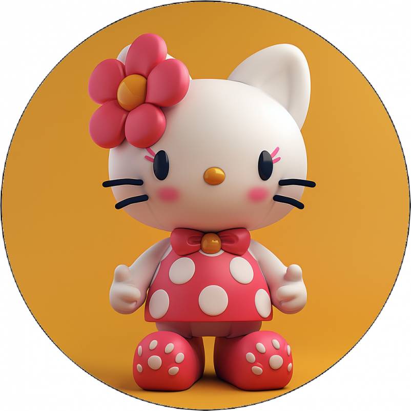 Jedlý papír Hello Kitty s kytičkou 19,5 cm - Pictu Hap