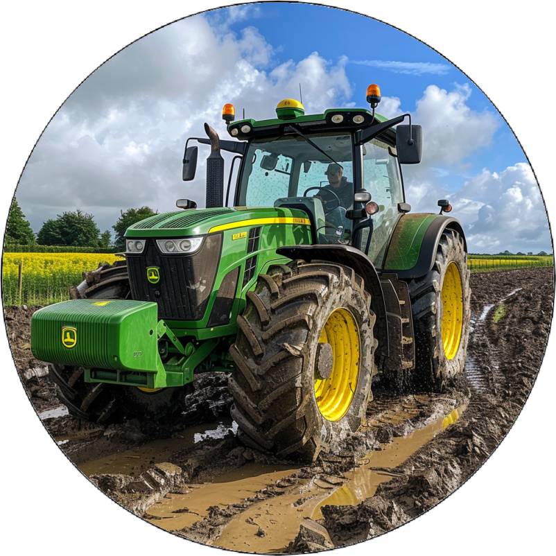 Jedlý papír John Deere traktor na poli 19,5 cm - Pictu Hap