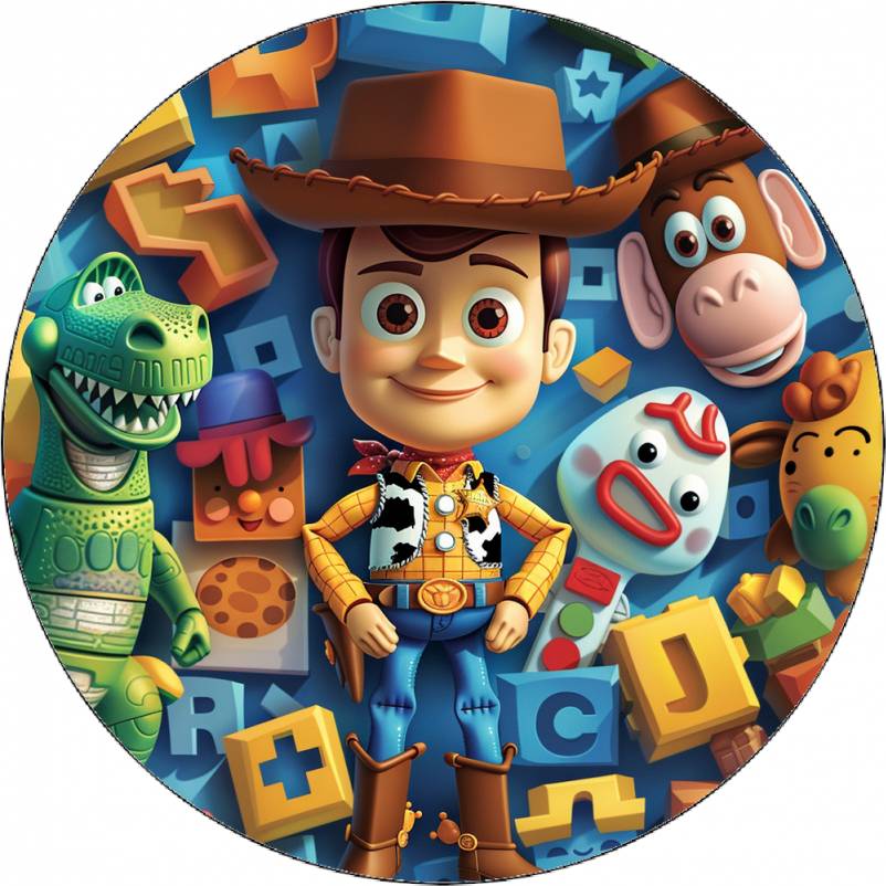 Jedlý papír Toy story Woody a hračky 19,5 cm - Pictu Hap