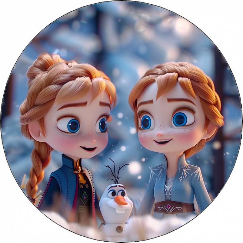 Jedlý papír Anna a Elsa děti 19,5 cm - Pictu Hap