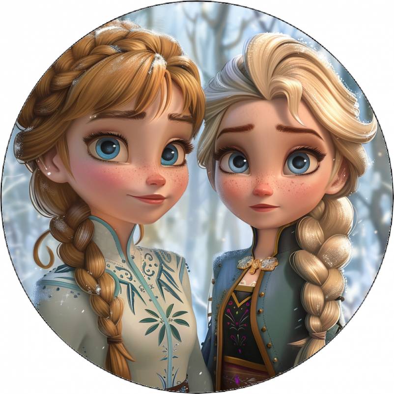 Jedlý papír Anna a Elsa-02 19,5 cm - Pictu Hap