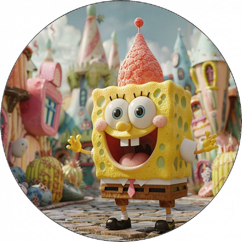 Jedlý papír Sponge Bob s čepičkou 19,5 cm - Pictu Hap