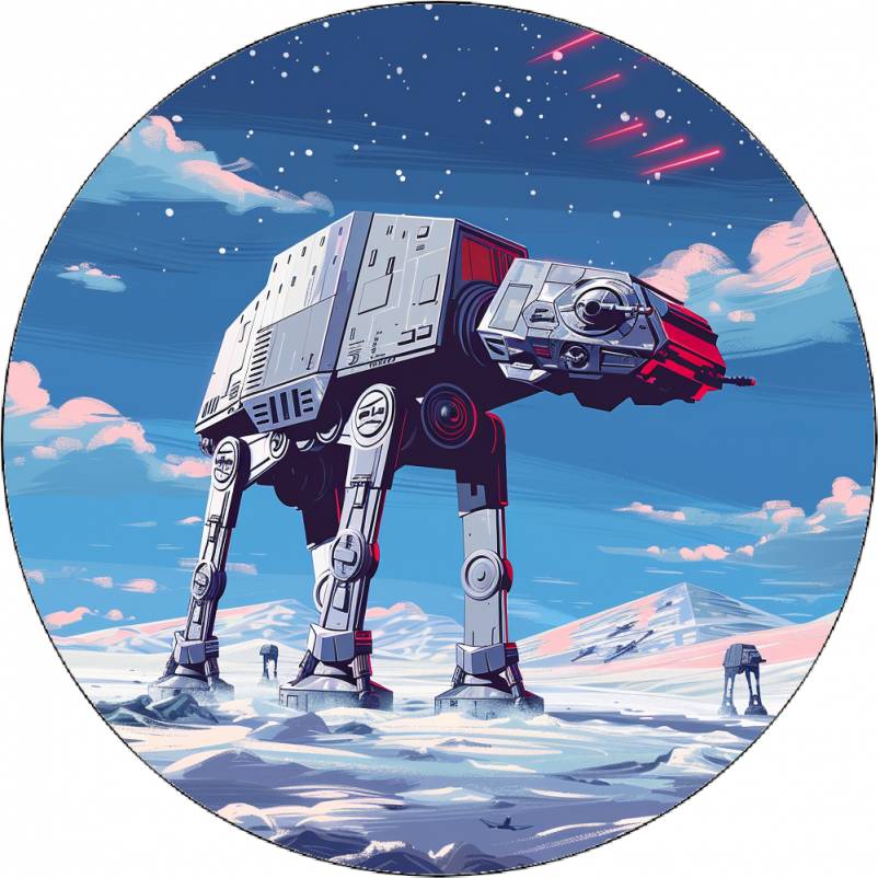 Jedlý papír Star Wars AT-AT Walker světlé pozadí 19,5 cm - Pictu Hap