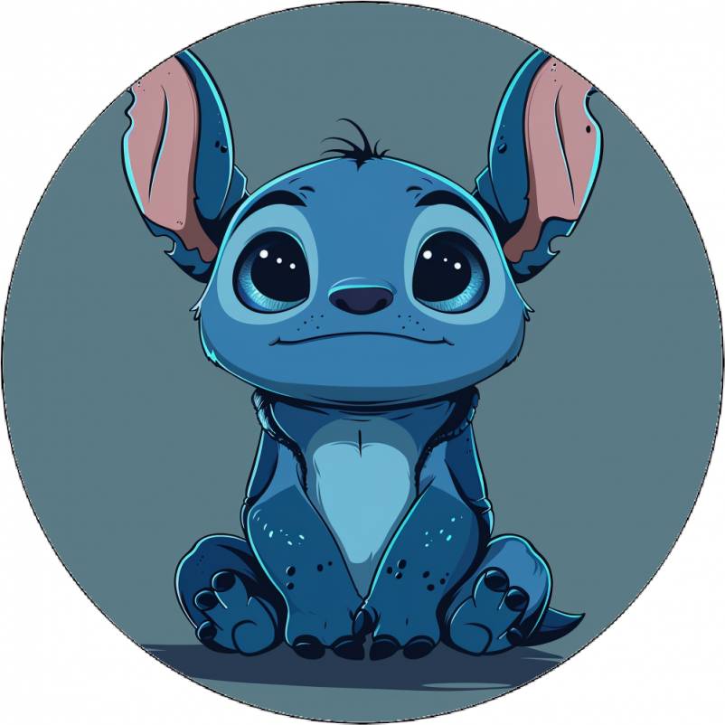 Jedlý papír Stitch s šedým pozadím 19,5 cm - Pictu Hap