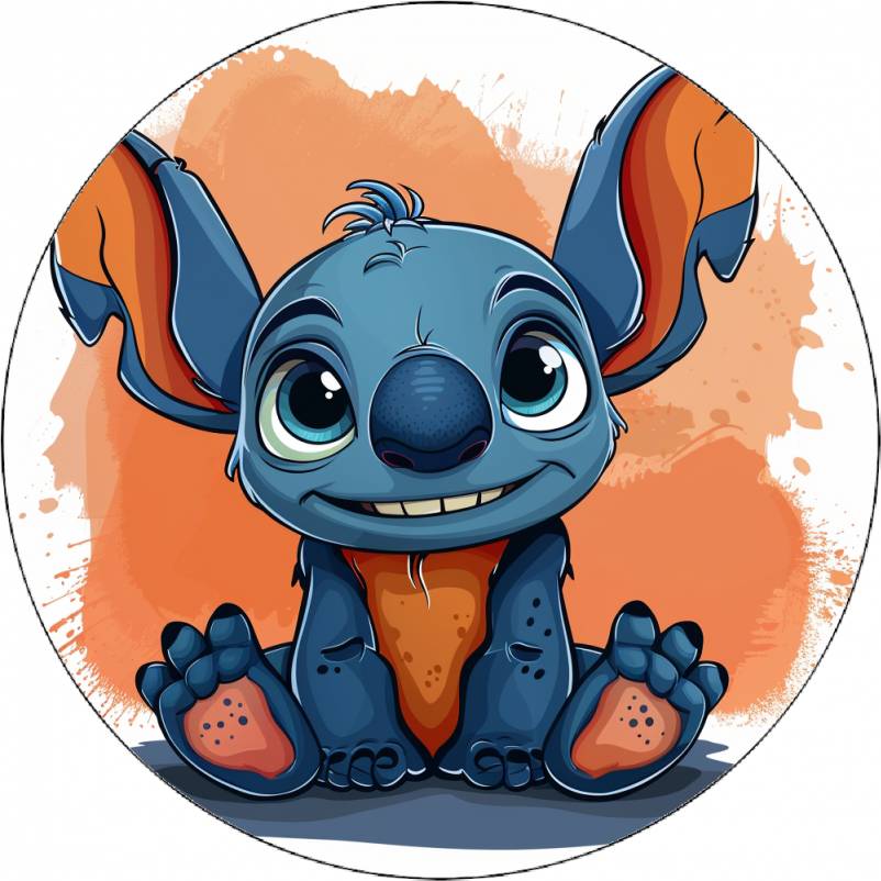 Jedlý papír Stitch s bílým pozadím 19,5 cm - Pictu Hap