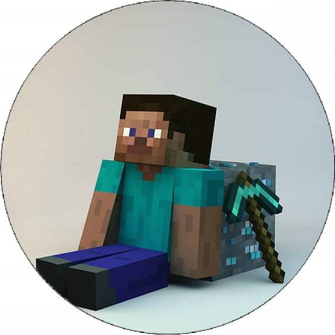 Jedlý papír Minecraft Steve s kostkou 19,5 cm - Pictu Hap