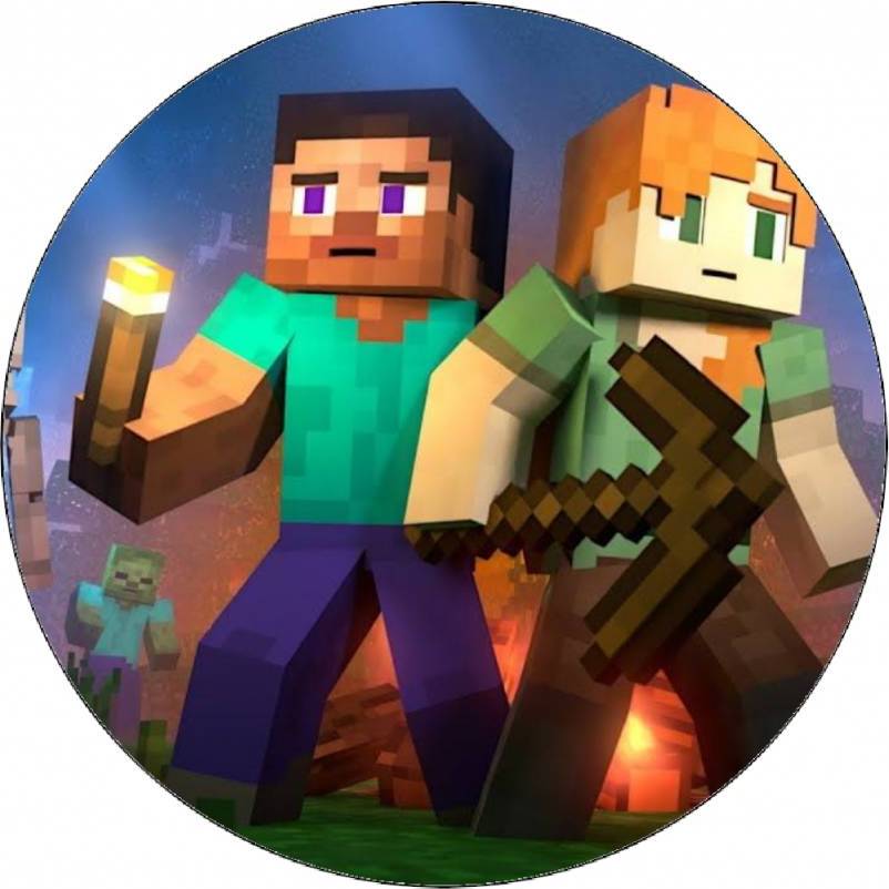 Jedlý papír Minecraft Alex a Steve 19,5 cm - Pictu Hap