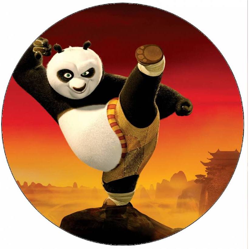 Jedlý papír Kung Fu panda Po a západ slunce 19,5 cm - Pictu Hap