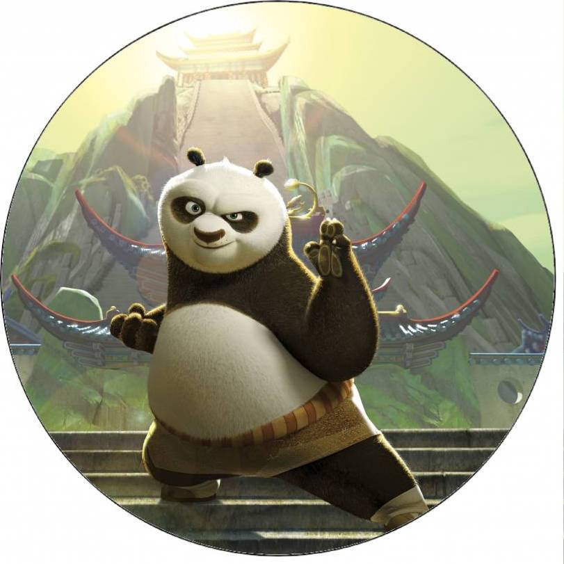 Jedlý papír Kung Fu panda Po při cvičení 19,5 cm - Pictu Hap