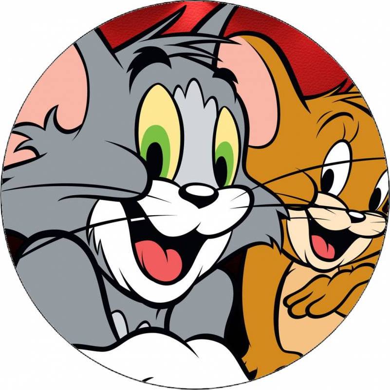 Jedlý papír Tom a Jerry na tmavém pozadí 19,5 cm - Pictu Hap