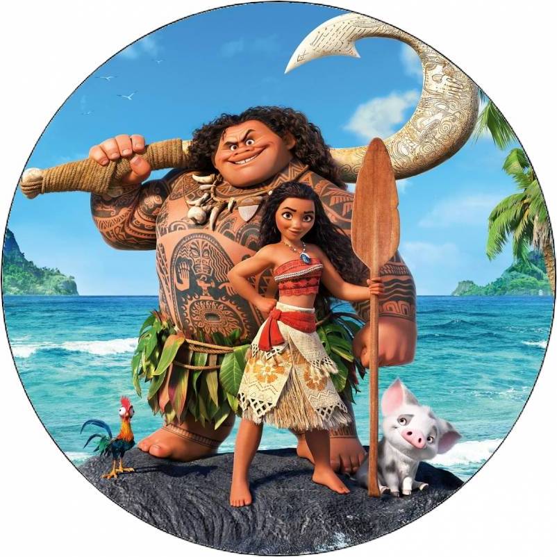 Jedlý papír Odvážná Vaiana a Moana 19,5 cm - Pictu Hap