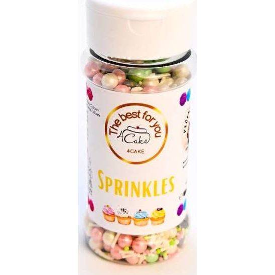 4Cake Cukrové zdobení bílé, růžové a zelené Spring Colours (80 g) Besky edice - dortis