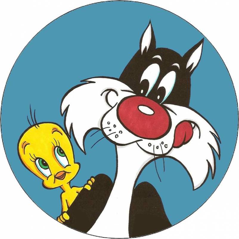 Jedlý papír Looney Tunes Silvestr a Tweety 19,5 cm - Pictu Hap