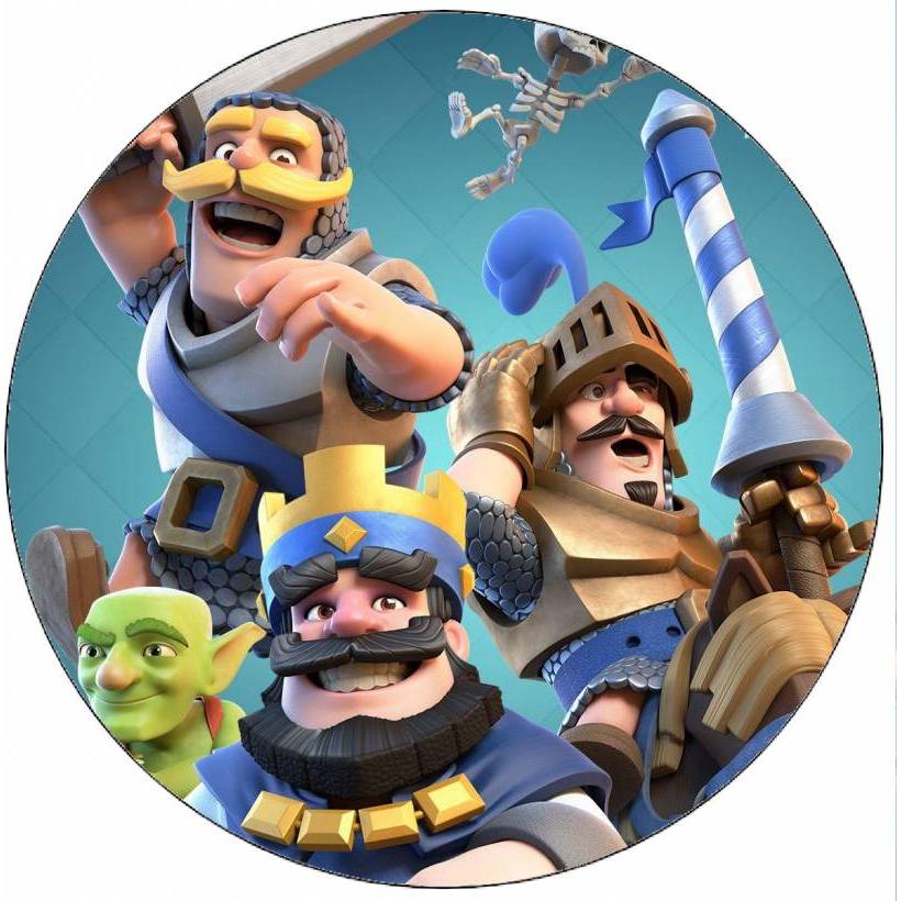 Jedlý papír Clash Royale král a bojovníci 19,5 cm - Pictu Hap