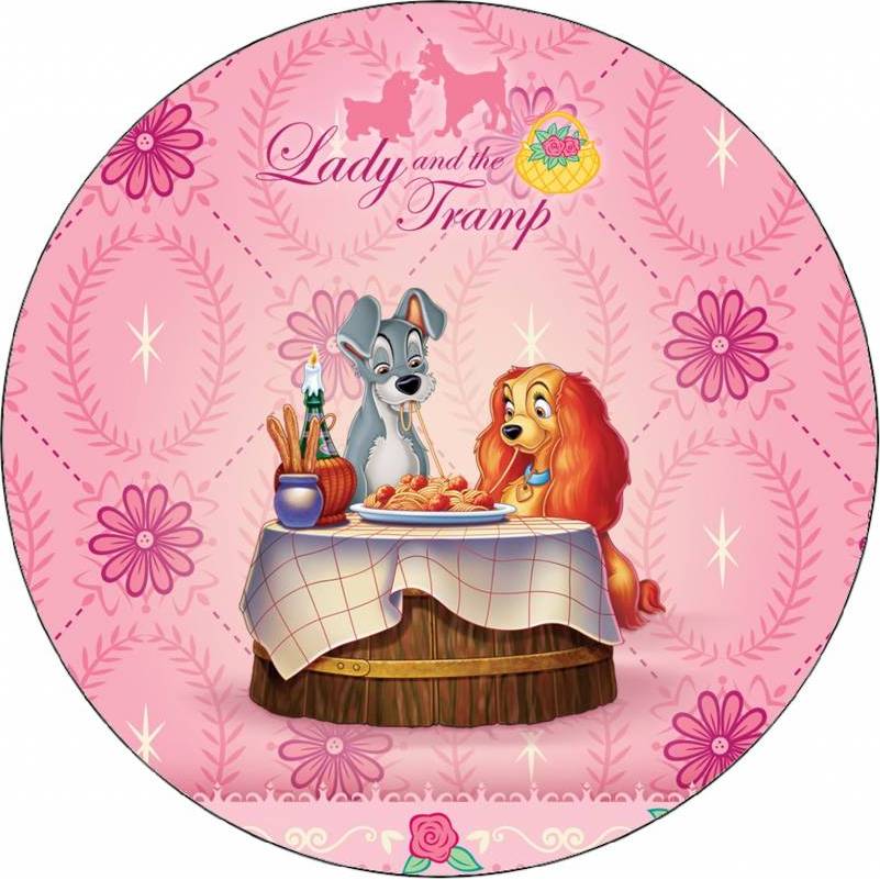 Jedlý papír Lady a tramp u stolu 19,5 cm - Pictu Hap