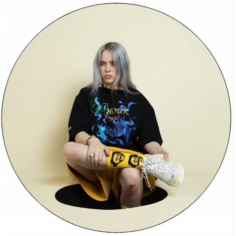 Jedlý papír Billie Eilish šedé vlasy 19,5 cm - Pictu Hap