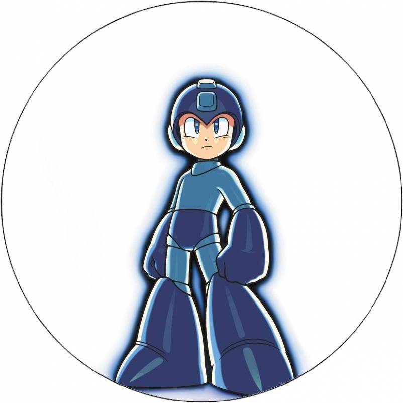 Jedlý papír Mega Man na bílém pozadí 19,5 cm - Pictu Hap