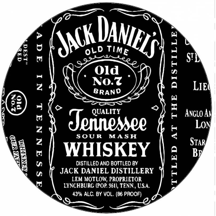 Jedlý papír Jack Daniels etiketa 19,5 cm - Pictu Hap