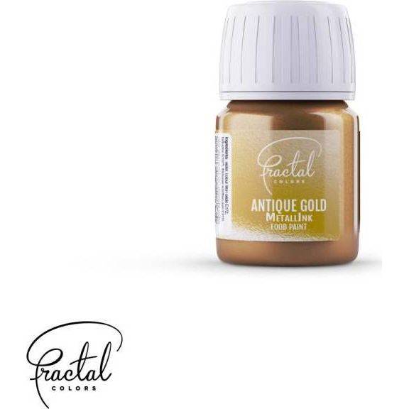 Tekutá metalická barva Fractal - Antique Gold (30 ml) - dortis