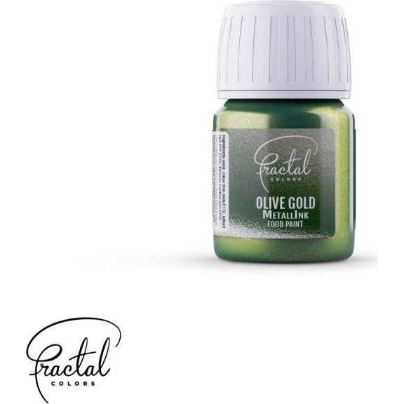 Tekutá metalická barva Fractal - Olive Gold (30 ml) - dortis