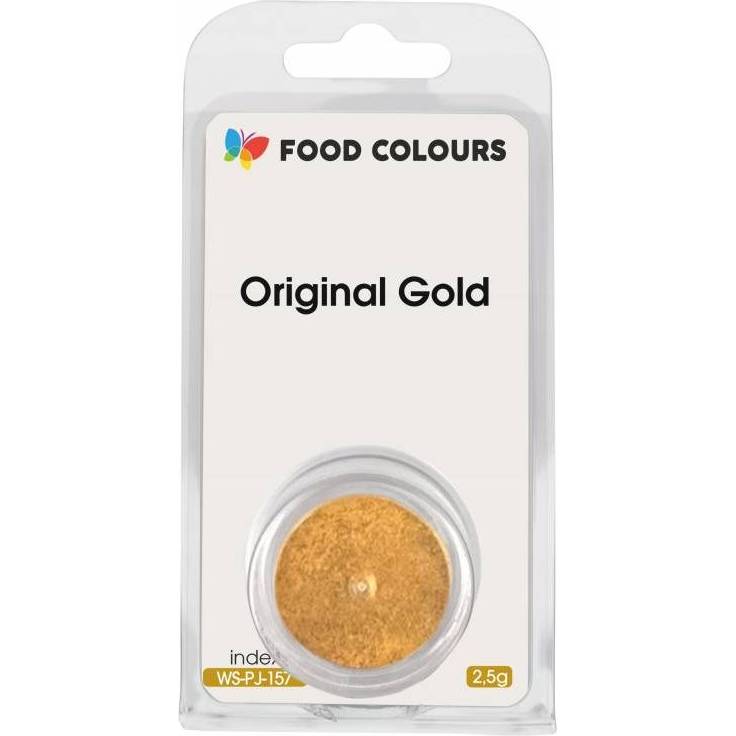 Jedlá prachová perleťová barva Food Colours Original Gold (2,5 g) Zlatá - dortis